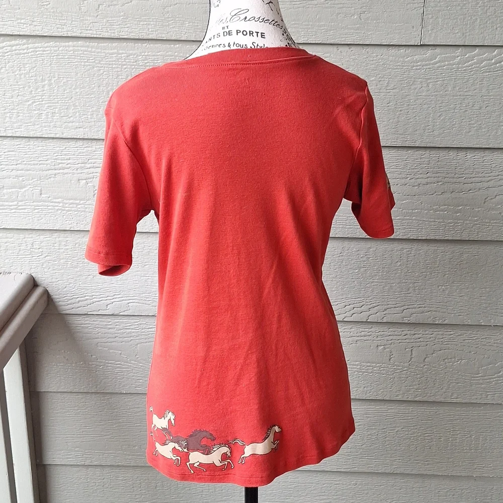 Vintage Kerrits Horse Girl Front And Back Graphic Baby Tee Brick Red Size M - Picture 7 of 12